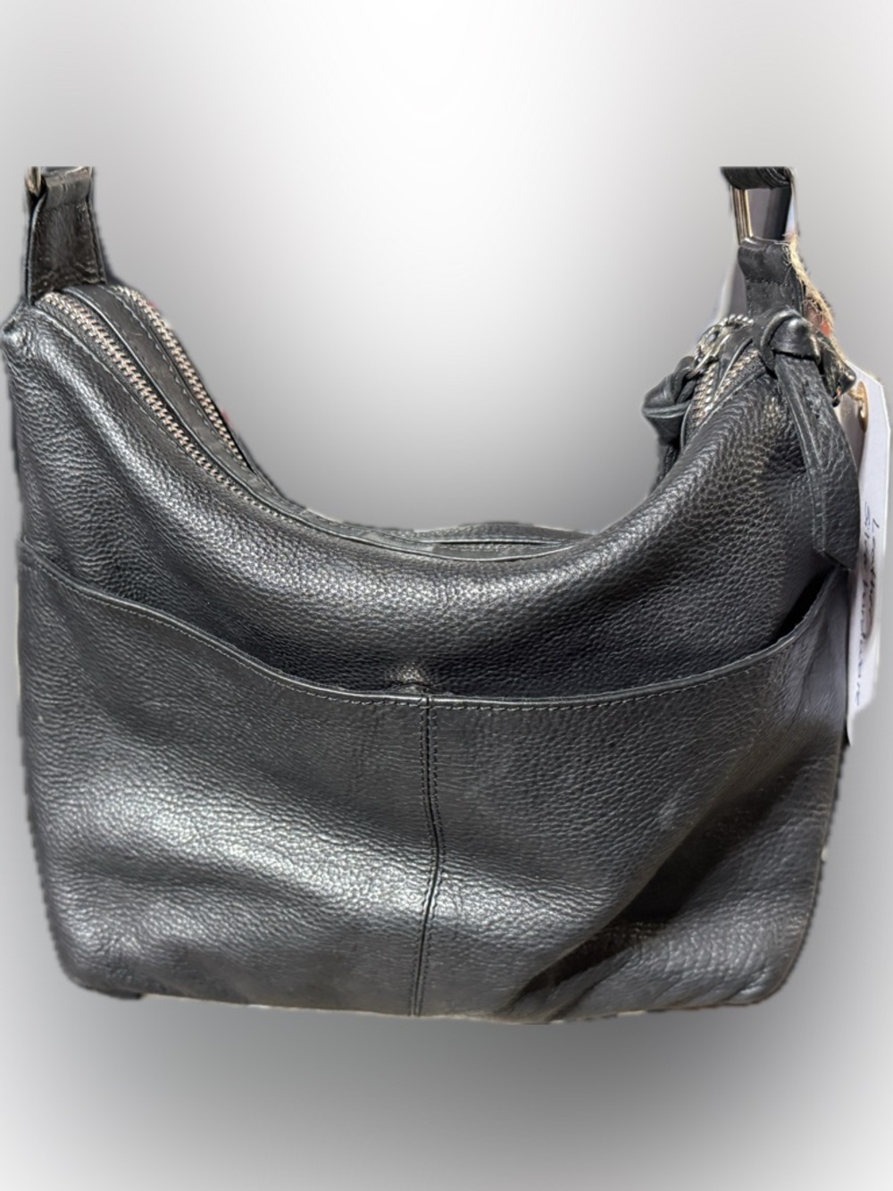 P023- Great American leather works black leather cross body purse